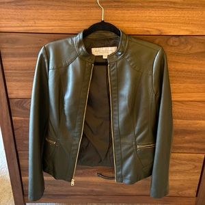 Marc New York Faux Leather Jacket size small (Olive Green)